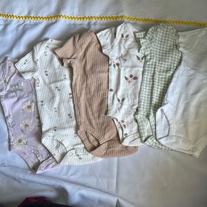 Carter's Purple and Cream Bodysuits Soft Comfortable One Pieces